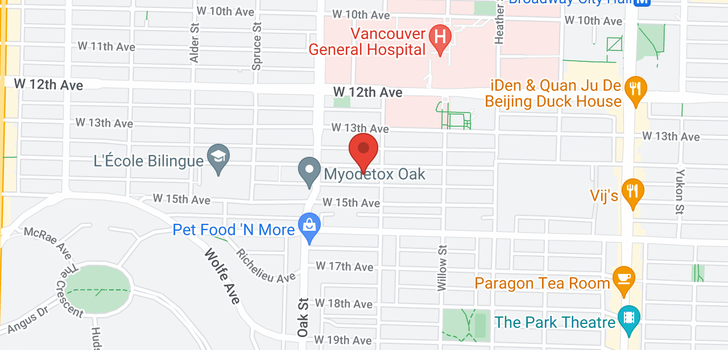 map of 916 W 14TH AVENUE